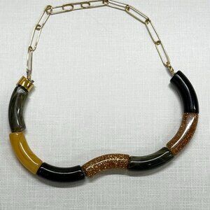 PARABAYA Multicolor Resin Beaded Elastic Necklace, FRANCE